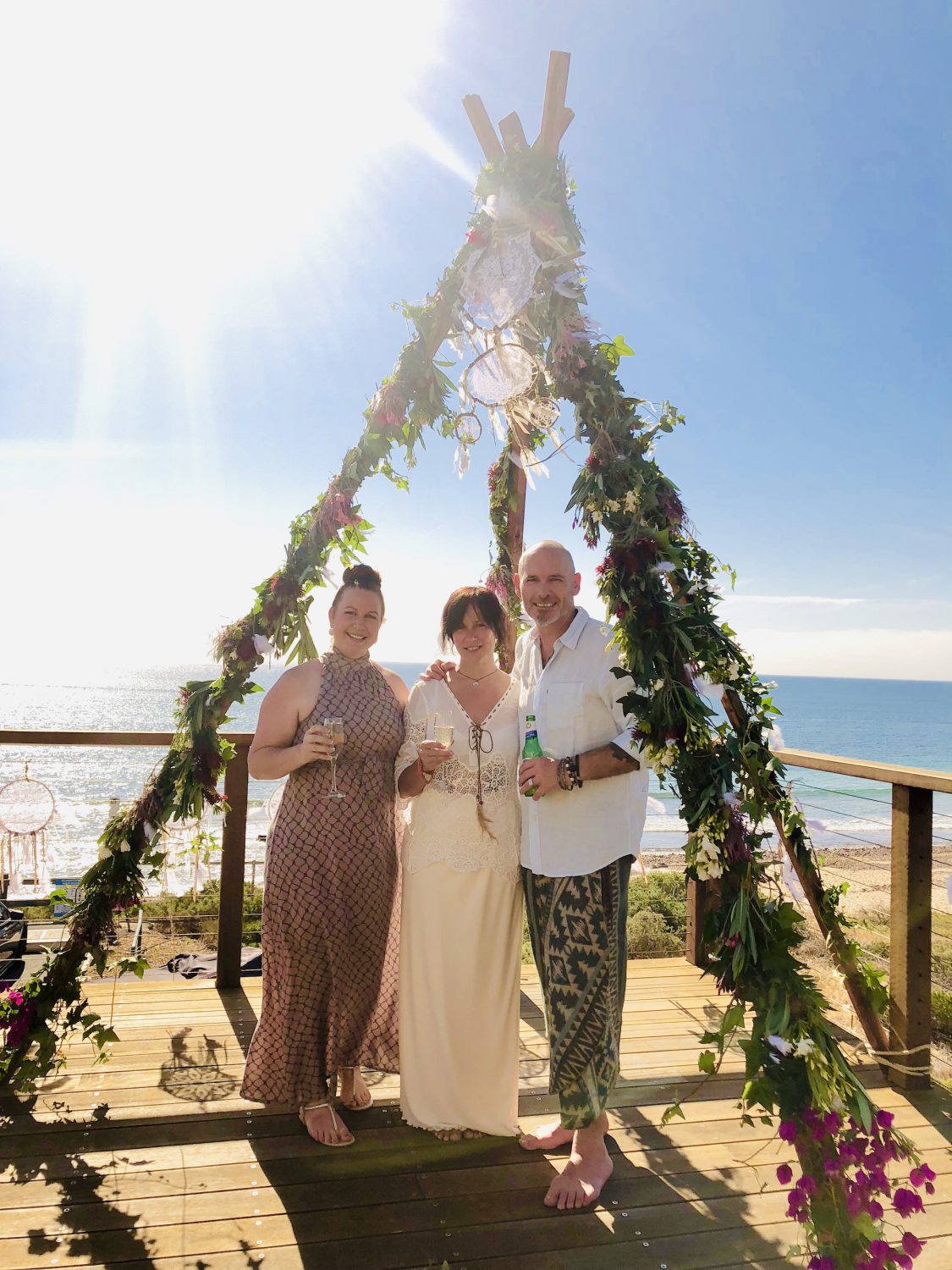 Gary and Manuela on their wedding day at The Boatshed, Hallett Cove